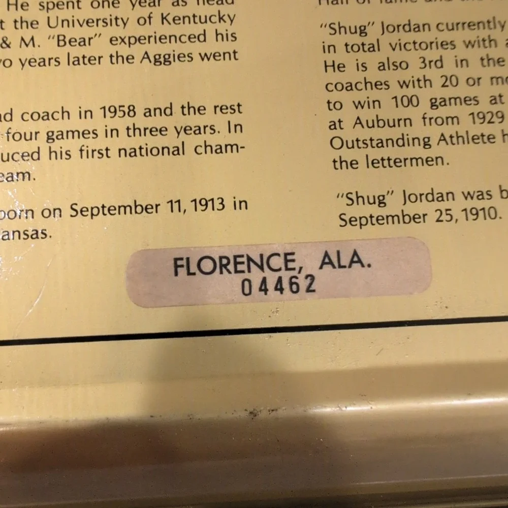 Vintage 1975 Alabama Auburn Iron Bowl Coca-Cola Tray Bear Bryant Shug Jordan - Picture 4 of 6